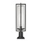 Z-Lite Aura 1 Light Outdoor Pier Mounted Fixture, 8in. W x 27.75in. H, Black 5013PHBR-533PM-BK - alternate 2
